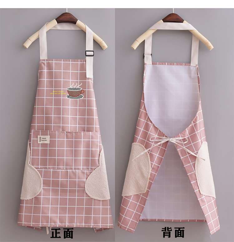 保育士 エプロン チェック柄 カフェ風 ペア 親子セット ブラック グレー レッド