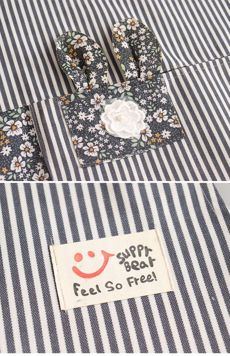 保育士 エプロン 花柄 ストライプ 保育士 エプロンドレス ブラック ベージュ