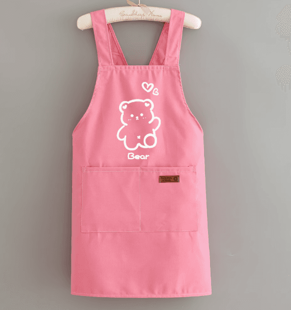 クマさんイラスト入りキッチン保育士 エプロン