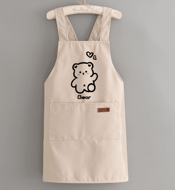 クマさんイラスト入りキッチン保育士 エプロン