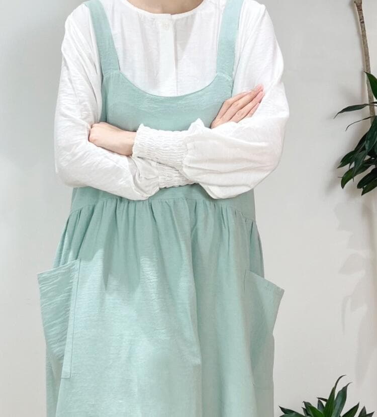 保育士 エプロン ナチュラル綿素材エプロン 大人用 台所料理家事ワーク