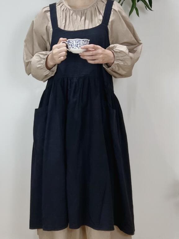 保育士 エプロン ナチュラル綿素材エプロン 大人用 台所料理家事ワーク
