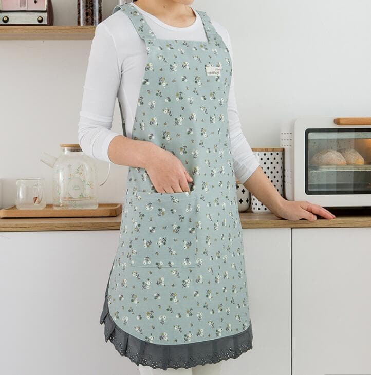 保育士 エプロン かわいい花柄エプロン キッチン料理用大人向け